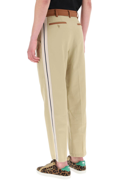 Shop Palm Angels Side Stripe Track Pants In Beige,brown