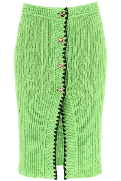 Shop Cormio Laura Knitted Longuette Skirt In Green
