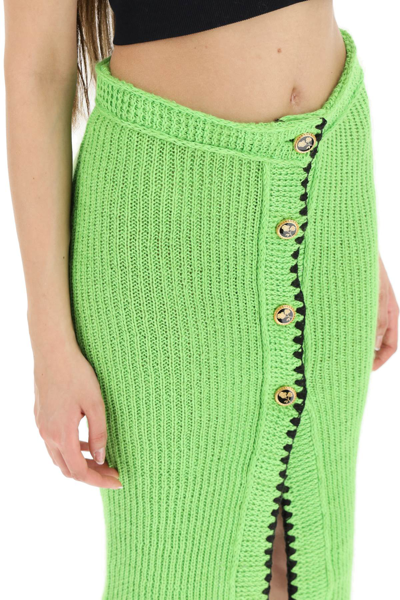 Shop Cormio Laura Knitted Longuette Skirt In Green