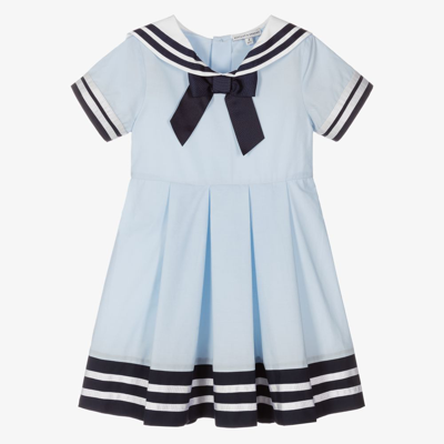 Shop Beatrice & George Girls Blue Cotton Sailor Dress
