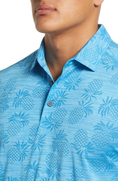 Shop Tommy Bahama Pineapple Palm Coast Short Sleeve Polo In Ocean Line