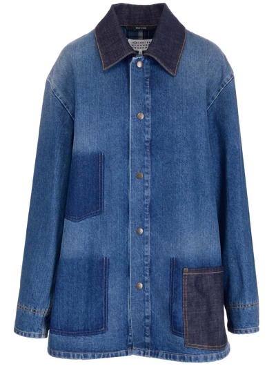 Shop Maison Margiela Women's Blue Other Materials Jacket