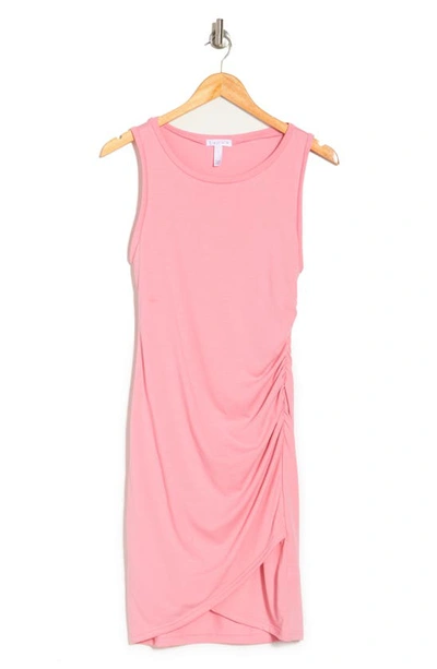 Shop Leith Ruched Body-con Sleeveless Dress In Pink Peony