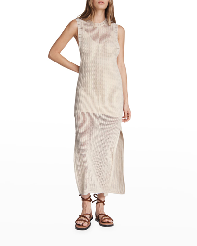 Shop Rag & Bone Riley Crochet-knit Split Hem Maxi Dress In Ivory