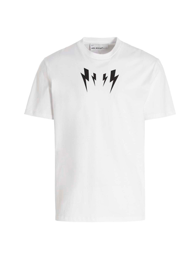 Shop Neil Barrett 'mirrored Bolt' T-shirt In White