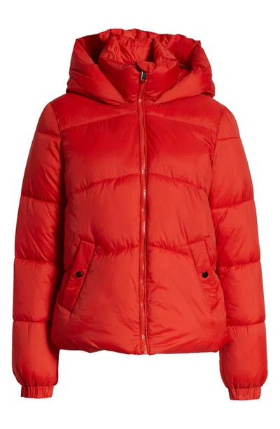 Vero Moda Frsh Hooded Padded Coat Red ModeSens