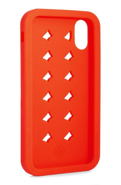 Shop Tory Burch Hearts Silicone Iphone X/xs Case In Red