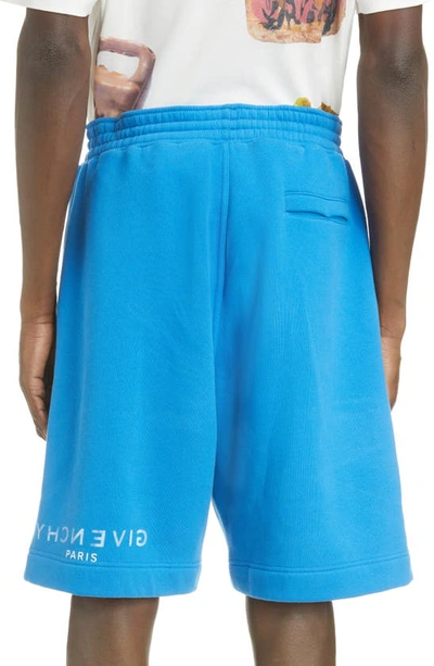 Shop Givenchy X Josh Smith Reaper Sweat Shorts In Bright Blue