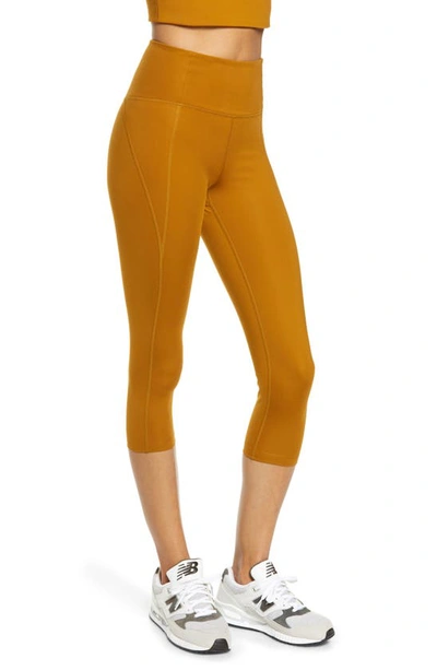 Shop Girlfriend Collective High Waist Capri Leggings In Saddle