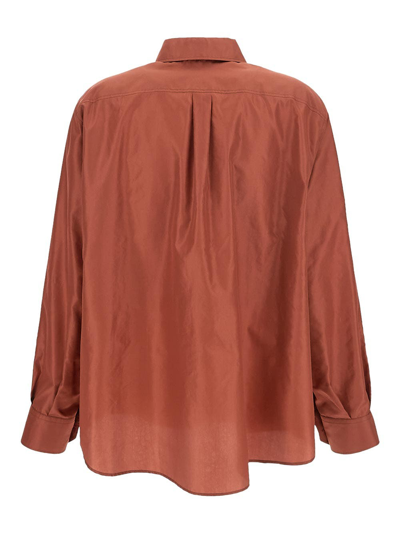 Shop Valentino Silk Shirt In Bronze