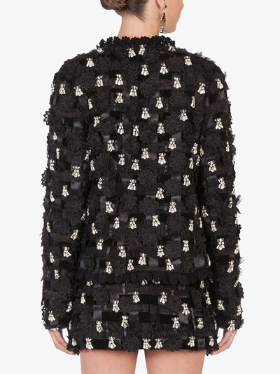 Dolce & Gabbana Crystal-embellished Woven Jacket In Black
