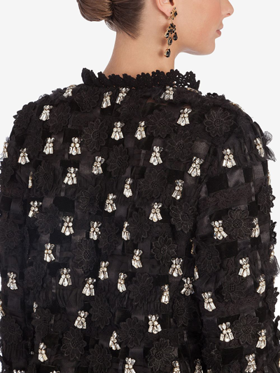 Dolce & Gabbana Crystal-embellished Woven Jacket In Black