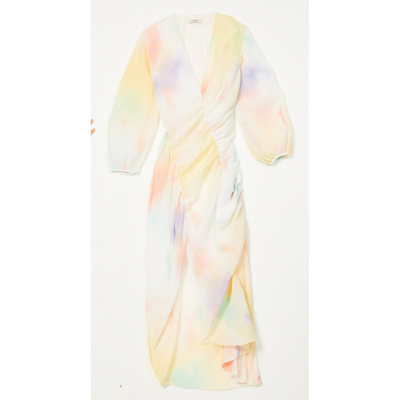 Shop Brøgger Womens Tie Dye Print Mari Asymmetrical Recycled-polyester Maxi Dress S
