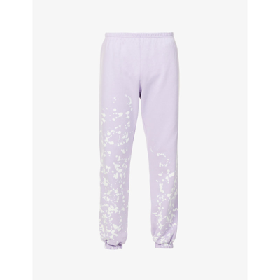 Shop Liberal Youth Ministry Bleach Tapered Cotton-jersey Jogging Bottoms In Lilac