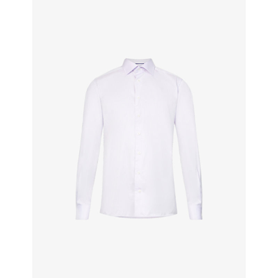 Shop Eton Business Regular-fit Cotton-poplin Shirt In Mid Purple