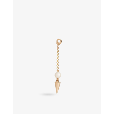 Shop Maria Tash Spike 14ct Yellow Gold And Pearl Earring