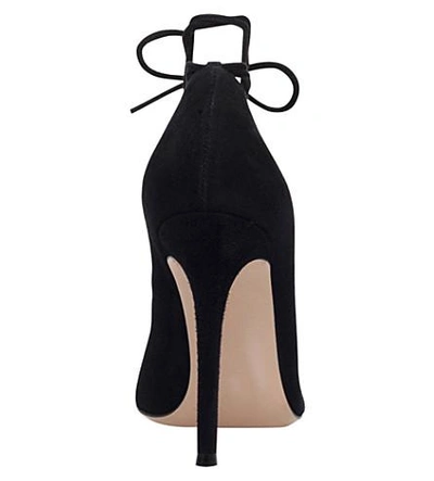 Gianvito Rossi Femì Lace-up Suede Pumps In Black
