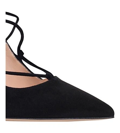 Gianvito Rossi Femì Lace-up Suede Pumps In Black