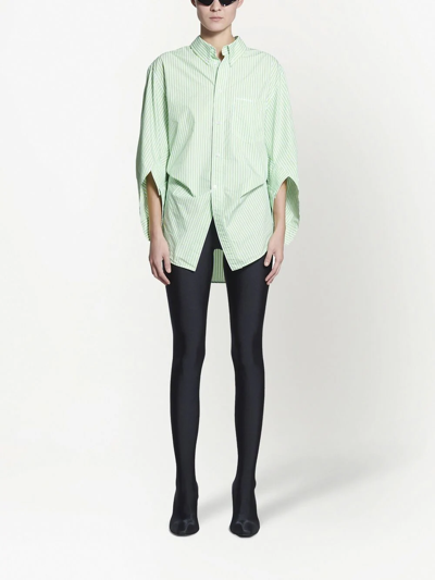 Shop Balenciaga Bb Corp Swing Twisted Shirt In Green