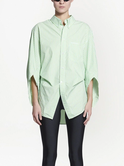 Shop Balenciaga Bb Corp Swing Twisted Shirt In Green