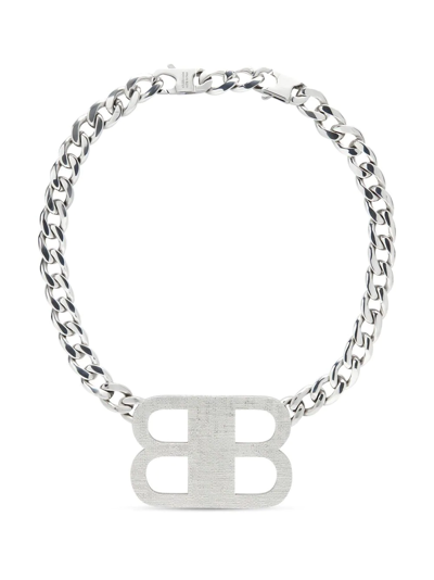 Shop Balenciaga Bb 2.0 Necklace In Silver