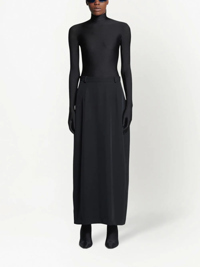 Shop Balenciaga Pencil Maxi Skirt In Black