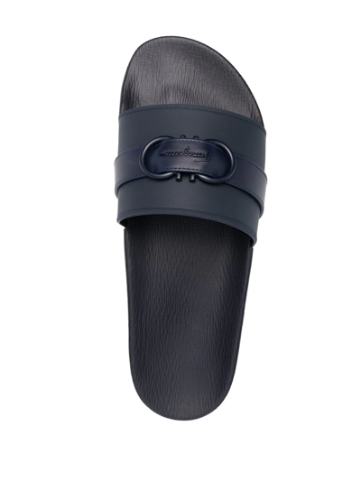 Shop Ferragamo Gancini-detail Flip-flops In Blue