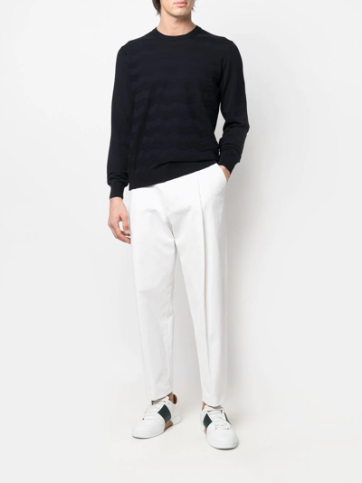 Corneliani Round-neck Knit Jumper In Blue