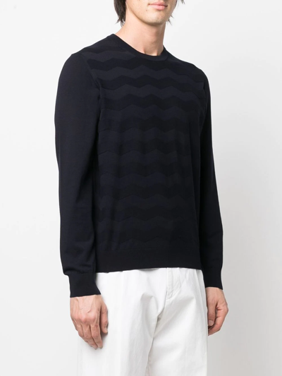 Corneliani Round-neck Knit Jumper In Blue