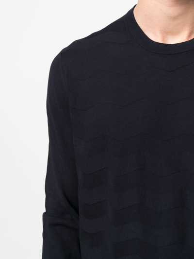 Corneliani Round-neck Knit Jumper In Blue