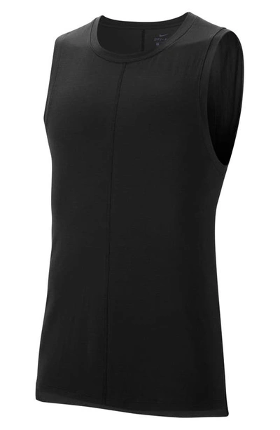 Shop Nike Dri-fit Yoga Tank In Black/ Black