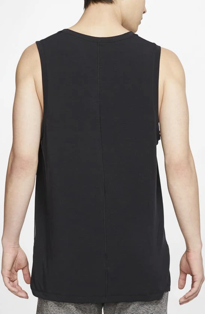 Shop Nike Dri-fit Yoga Tank In Black/ Black