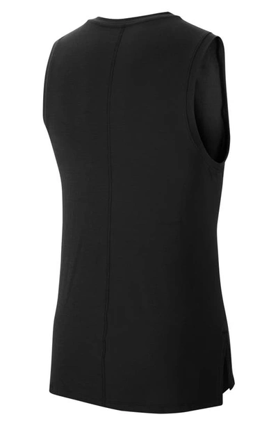 Shop Nike Dri-fit Yoga Tank In Black/ Black