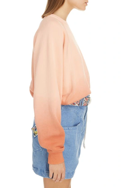 Shop Isabel Marant Embroidered Logo Ombré Sweatshirt In Papaya