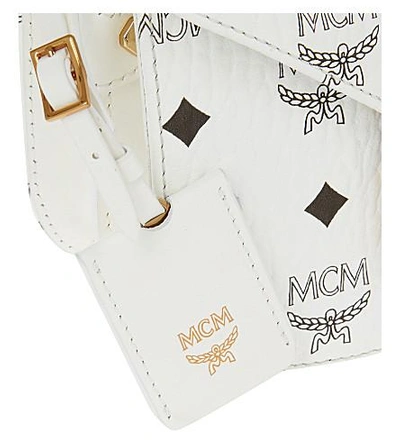 Shop Mcm Patricia Visetos Small Shoulder Bag In White