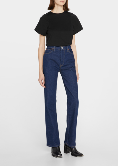 Shop Re/done 90s High Rise Straight Leg Jeans In Rigid Like