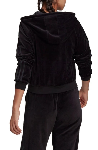 Adidas Originals Adidas Women's Originals Velour Crop Full-zip Hoodie In  Black | ModeSens