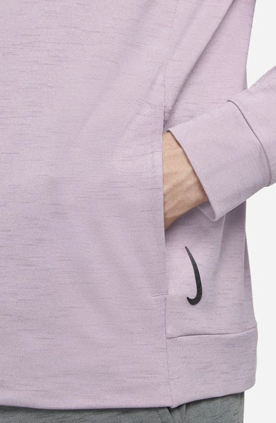 Shop Nike Yoga Dri-fit Zip-up Hoodie In Doll/ Amethyst Wave/ Black