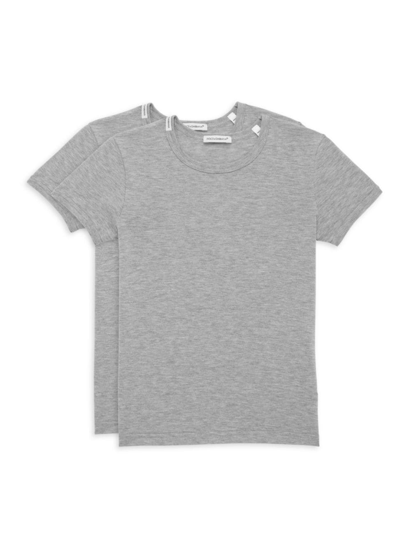 Shop Dolce & Gabbana Boy's 2-pack T-shirts In Grey