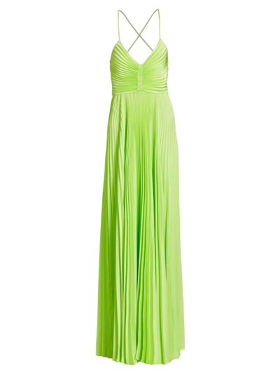 Shop A.l.c Women's Aries Pleated Gown In Green Kick