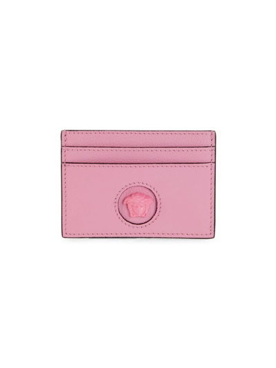 Shop Versace Women's La Medusa Colorblock Leather Card Case In Baby Pink