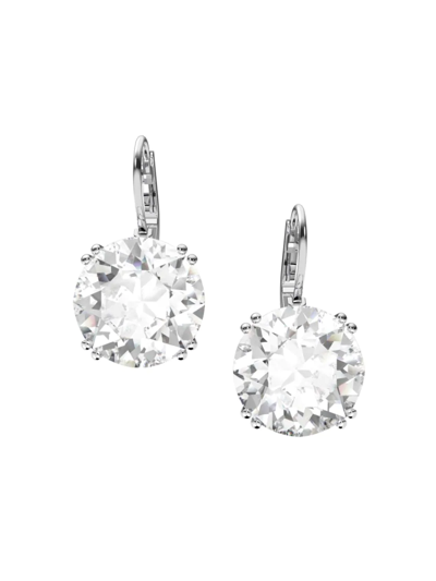 Shop Swarovski Women's Millenia Rhodium-plated Round-cut Crystal Earrings In Neutral