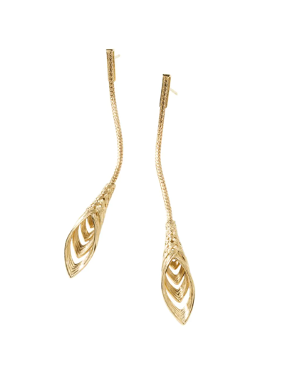 Shop John Hardy Women's Bamboo Long 18k Yellow Gold Drop Earrings