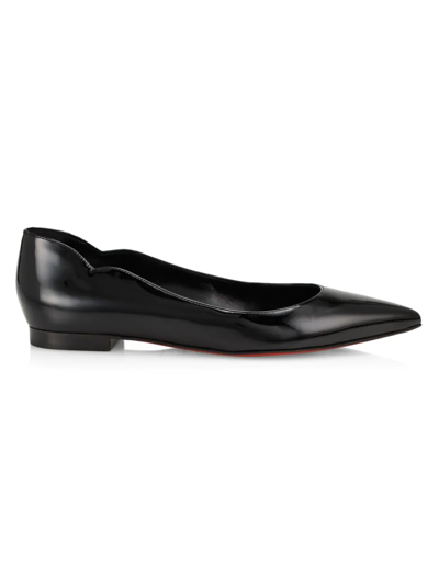 Shop Christian Louboutin Women's Hot Chickita Leather Flats In Black