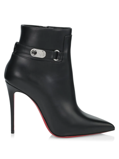Shop Christian Louboutin Women's Lock So Kate 100 Leather Booties In Black