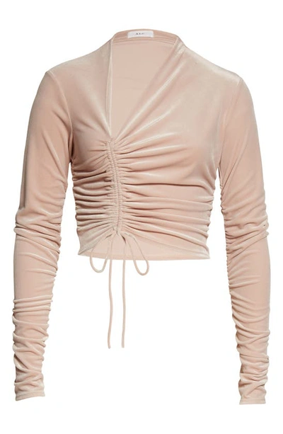 Shop A.l.c Oryn Ruched Long Sleeve Top In Sugarcane