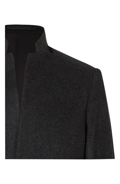 Shop Allsaints Manor Wool Overcoat In Charcoal Grey