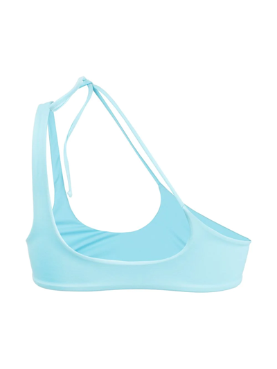 Shop Sian Swimwear Elissa Asymmetric Bikini Top In Blue