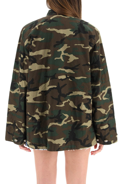 Shop Dolce & Gabbana Camouflage Cotton Safari Jacket In Mixed Colours