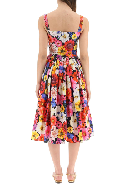 Dolce & Gabbana Floral-print Overall Midi Sundress In Mixed Colours